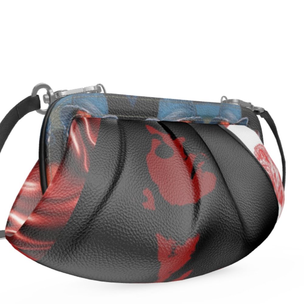 Red Art Leather Pouch Bag | Original Design by DGarcia